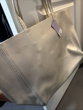 Indigo Metallic Silver Tote Bag